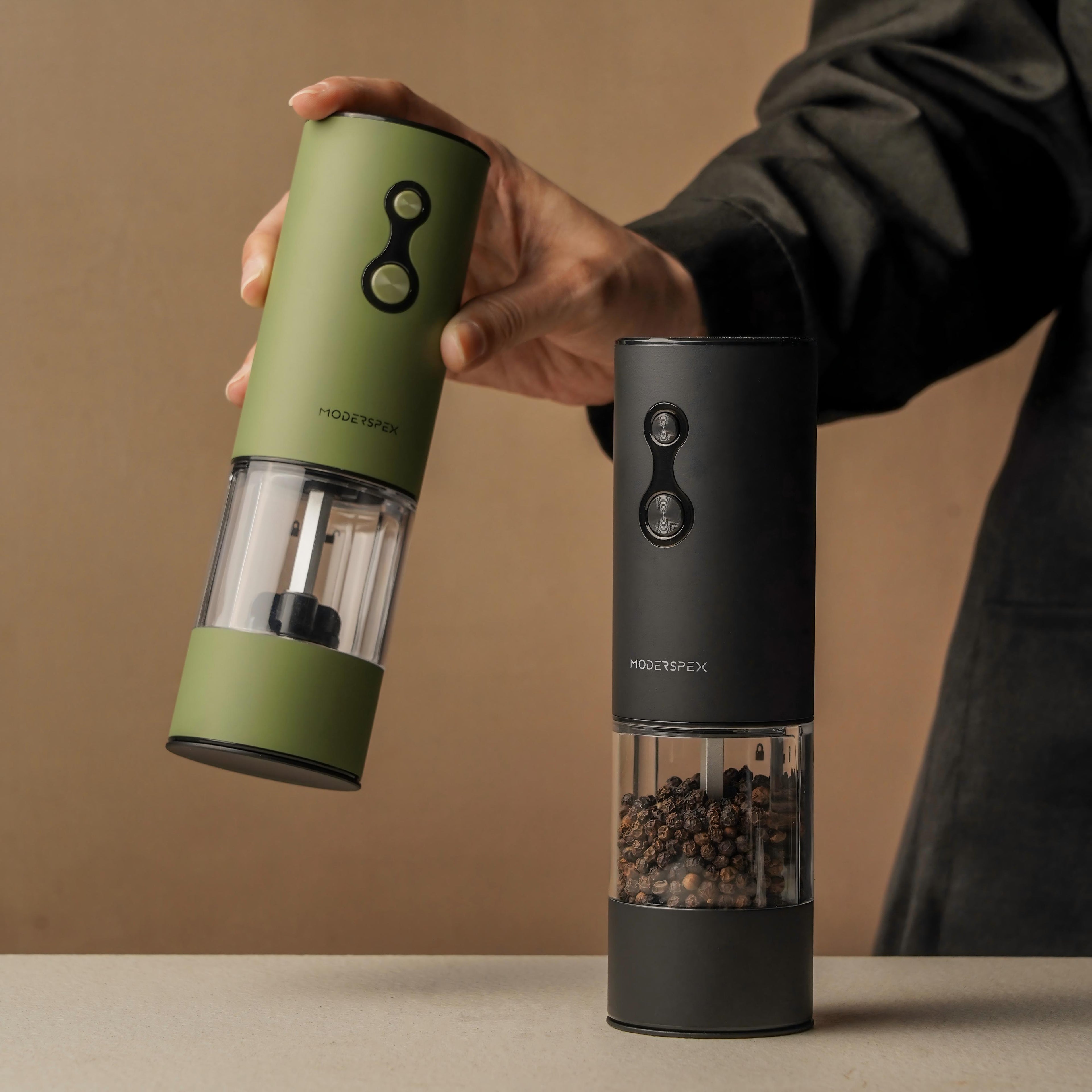 Dual-Speed Electric Salt & Pepper Grinder Set