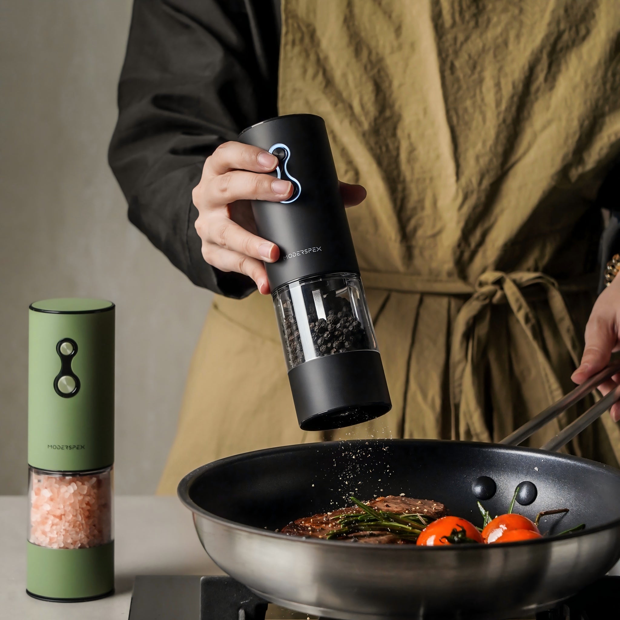 Dual-Speed Electric Salt & Pepper Grinder Set